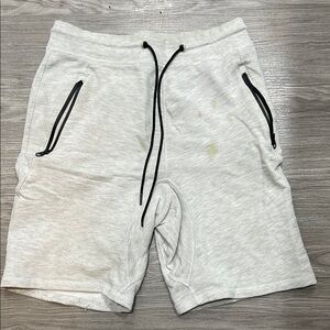 Gray Athletic Shorts with Drawstring and Elastic Waistband
